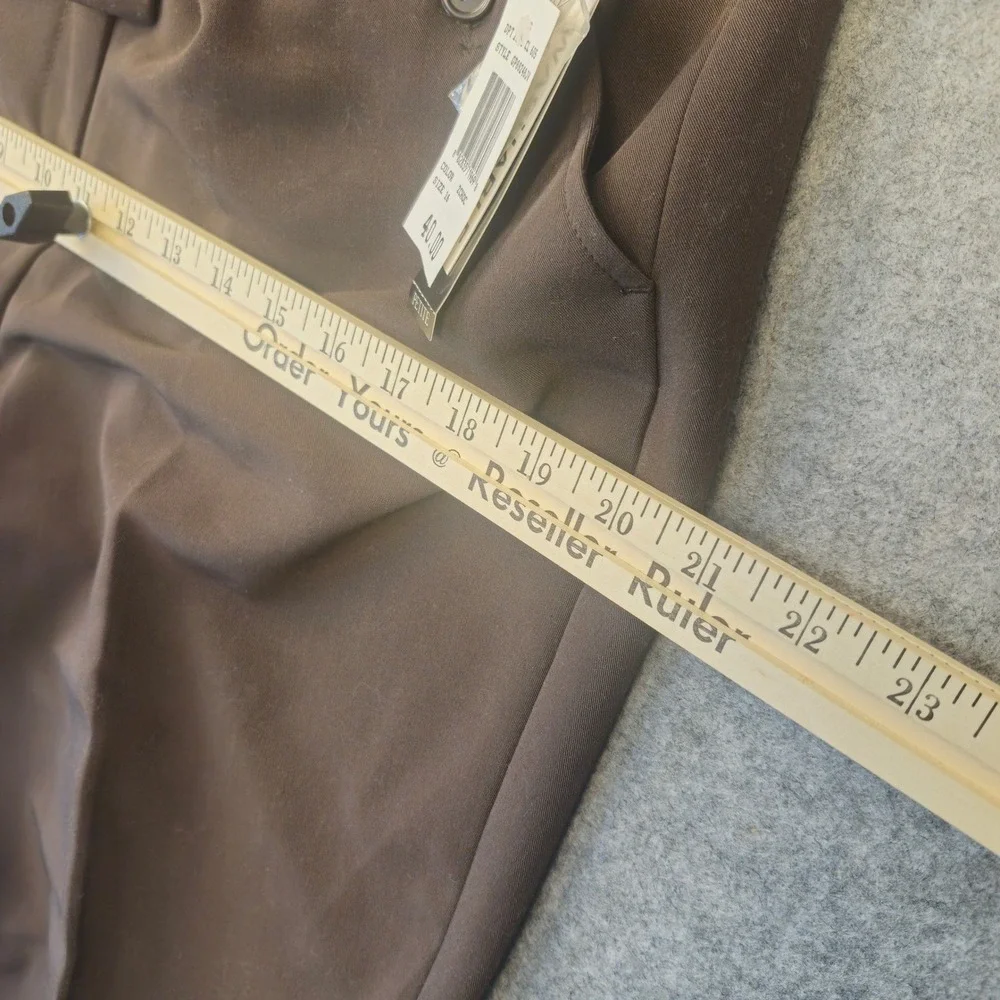 Larry Levine Petite Brown Straight Leg Dress Pants Womens 16P NWT Office Career